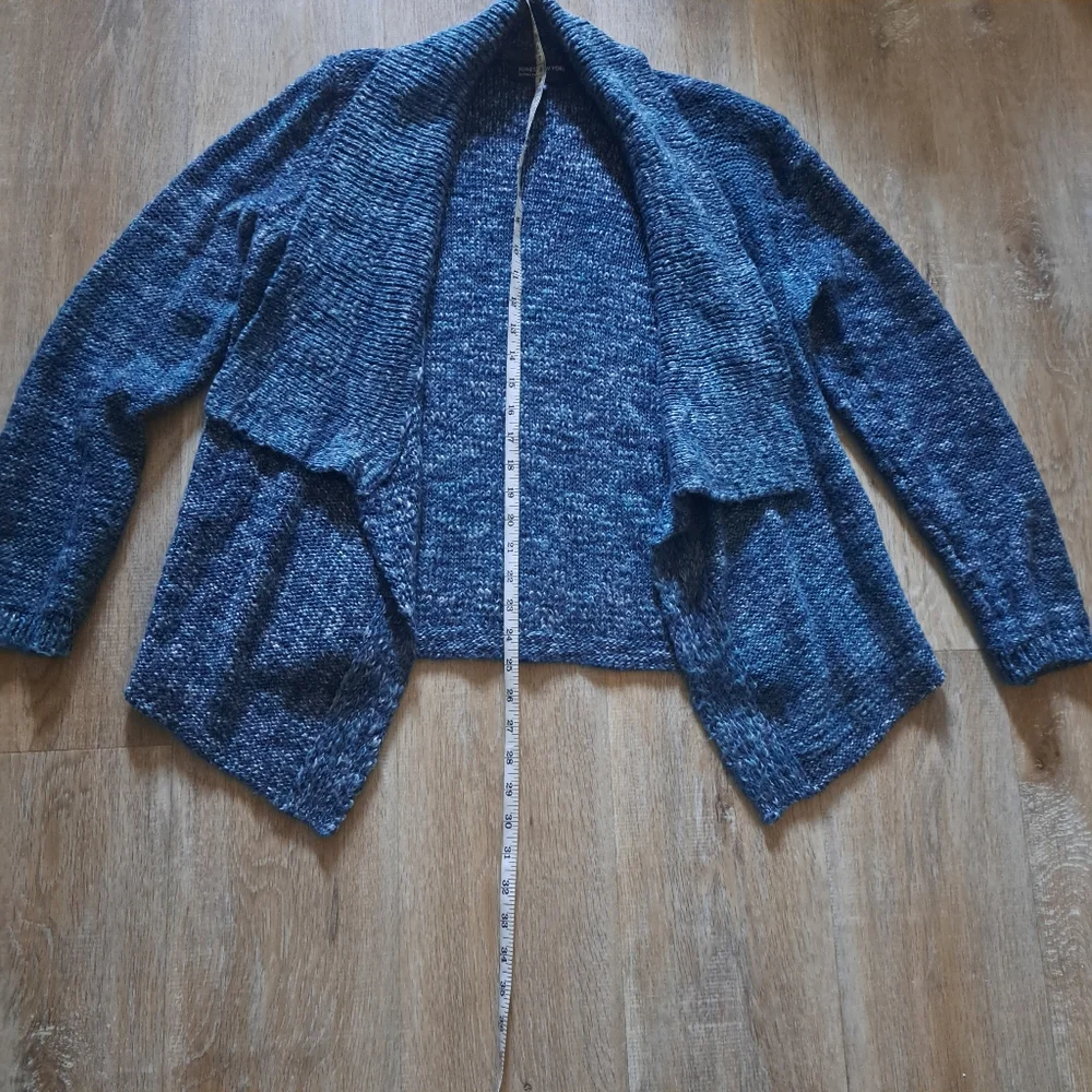 Jones New York Signature Teal Mist Combo Knit Batwing Sweater Women's Size Large